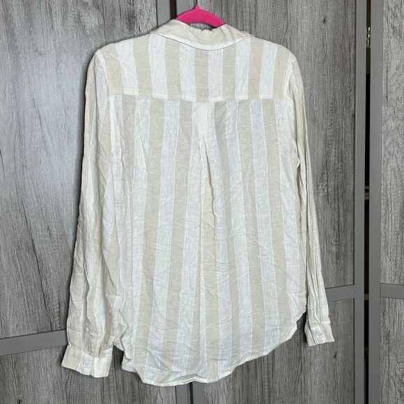 Cloth & Stone Shirt Small Top Button Up Long Sleeve Linen Blend Size S - Picture 6 of 7